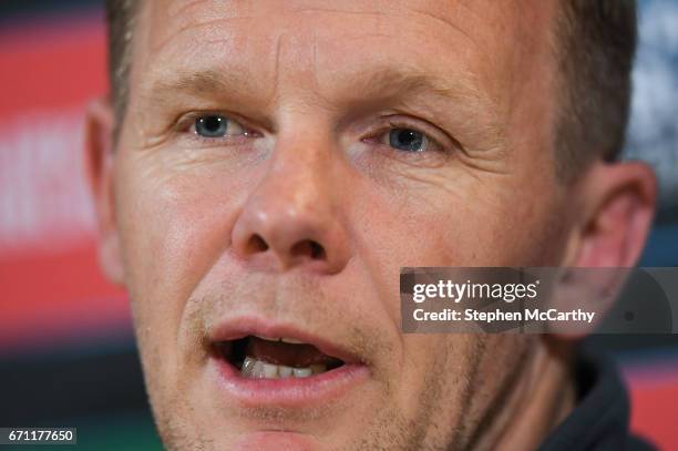 Dublin , Ireland - 21 April 2017; Saracens director of rugby Mark McCall during a press conference at the Aviva Stadium in Dublin.