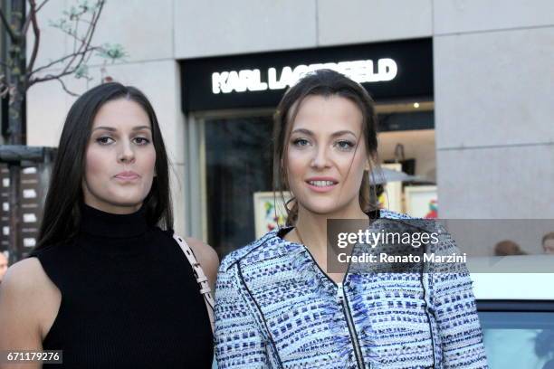 Model Aneta Vignerova and Katerina Sokolova attend the Karl Lagerfeld boutique opening on April 20, 2017 in Prague, Czech Republic. By Renato...