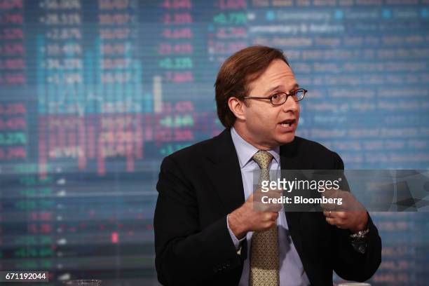 Jeffrey Rosenberg, chief fixed income strategist at BlackRock Financial Management Inc., speaks during a Bloomberg Television interview in New York,...