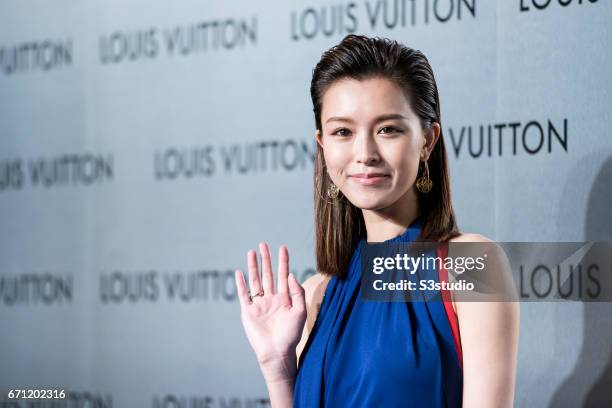 Actress and model Janice Man poses at the red carpet during the opening night of the Time Capsule Exhibition by Louis Vuitton on 21 April 2017 in...