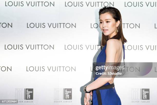 Actress and model Janice Man poses at the red carpet during the opening night of the Time Capsule Exhibition by Louis Vuitton on 21 April 2017 in...