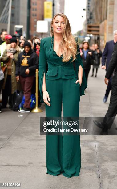 Blake Lively arrives to Variety's Power of Women New York luncheon at Cipriani Midtown on April 21, 2017 in New York City.