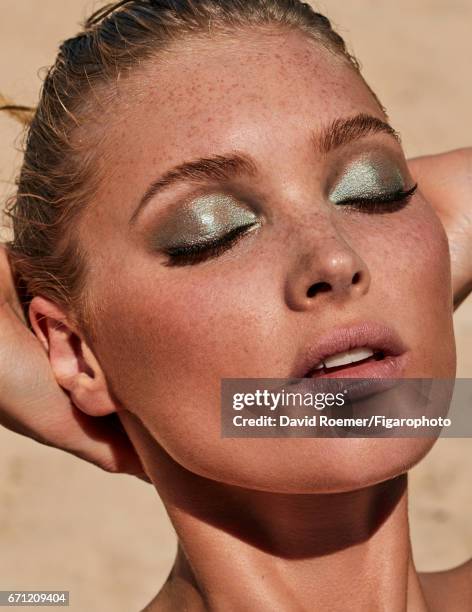 Model Elsa Hosk is photographed for Madame Figaro on February 18, 2017 on Saint Barthelemy. Make-up by Urban Decay. PUBLISHED IMAGE. CREDIT MUST...