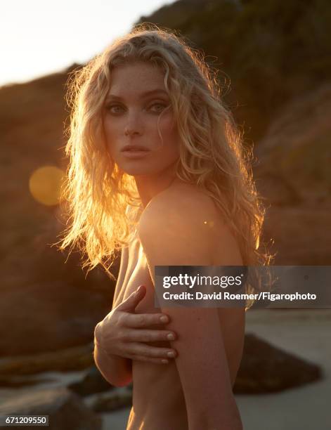 Model Elsa Hosk is photographed for Madame Figaro on February 18, 2017 on Saint Barthelemy. Beauty by Biotherm. CREDIT MUST READ: David...