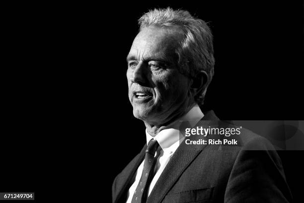 Robert F. Kennedy, Jr. Speaks on stage at "Keep It Clean" To Benefit Waterkeeper Alliance at Avalon on April 20, 2017 in Hollywood, California.