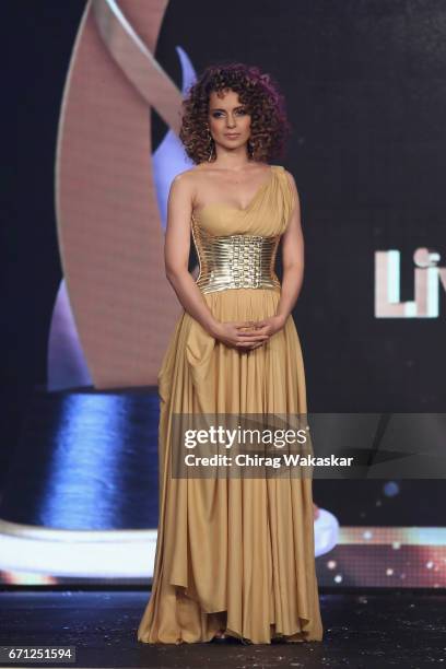 Kangana Ranaut walks the runway during LIVA Fashion show by Aditya Birla Group at Hotel Lalit on April 21, 2017 in Mumbai, India.