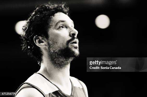 Sergio Llull, #23 guard of Real Madrid during the 2016/2017 Turkish Airlines Euroleague Play Off Leg Two between Real Madrid and Darussafaka Dogus...