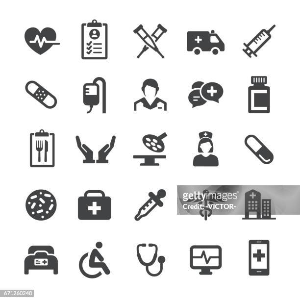 illustrazioni stock, clip art, cartoni animati e icone di tendenza di icone mediche - smart series - tecnologia medica