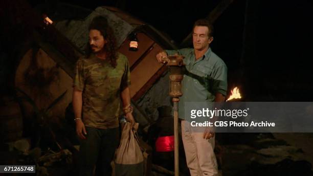 There's A New Sheriff in Town" - Jeff Probst extinguishes Oscar "Ozzy" Lusth's torch at Tribal Council on the eighth and ninth episode of SURVIVOR:...