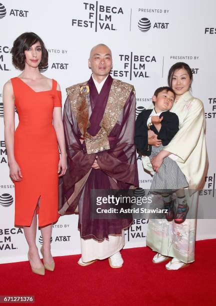 Director Lana Wilson, Ittetsu Nemoto, Teppei Nemoto and Yukiko Nemoto attend "The Departure" Premiere during 2017 Tribeca Film Festival at Cinepolis...