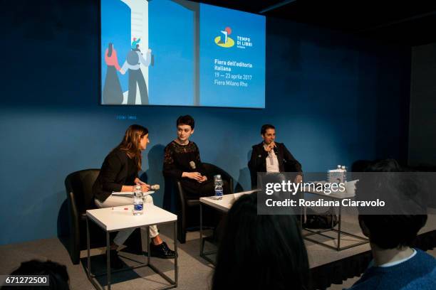 Cartoonist Sarah Andersen and Writer Licia Troisi attend Tempo Di Libri Book Show on April 21, 2017 in Milan, Italy.