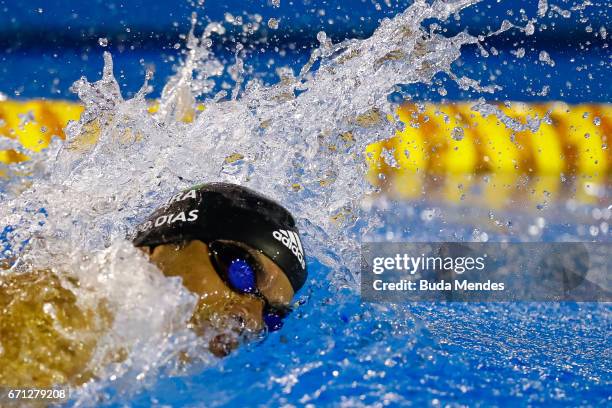 Daniel Dias of Brazil competes in the Men's 100m Freestyle on day 01 of the 2017 Loterias Caixa Swimming Open Championship - Day 1 at Brazilian...