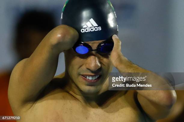 Daniel Dias of Brazil competes in the Men's 100m Freestyle on day 01 of the 2017 Loterias Caixa Swimming Open Championship - Day 1 at Brazilian...