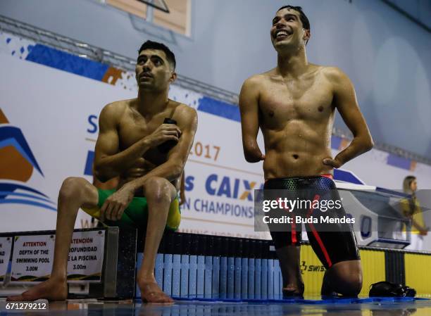 Daniel Dias of Brazil after competes in the Men's 100m Freestyle on day 01 of the 2017 Loterias Caixa Swimming Open Championship - Day 1 at Brazilian...