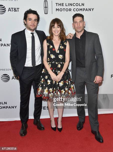 Actors Christopher Abbott, Rosemarie DeWitt and Jon Bernthal attend the "Sweet Virginia" Premiere during 2017 Tribeca Film Festival at Cinepolis...