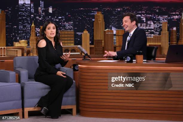 217 Salma Hayek Jimmy Fallon Photos & High Res Pictures - Getty Images