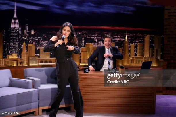 217 Salma Hayek Jimmy Fallon Photos & High Res Pictures - Getty Images