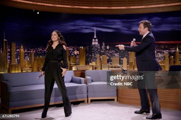 181 Salma Hayek Jimmy Fallon Photos & High Res Pictures - Getty Images