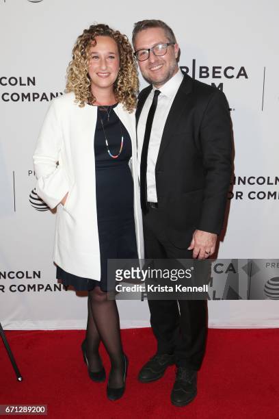 Riva Marker and Director Greg Campbell attend the "Hondros" World Premiere during the 2017 Tribeca Film Festival at Cinepolis Chelsea on April 21,...