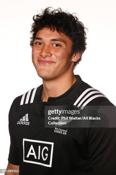 Thomas Umaga Jensen poses during the New Zealand U20 Headshots Session at Novotel Auckland Airport on April 22, 2017 in Auckland, New Zealand.