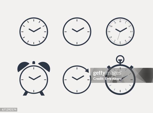 ilustraciones, imágenes clip art, dibujos animados e iconos de stock de icono de reloj de tiempo - alarm clock