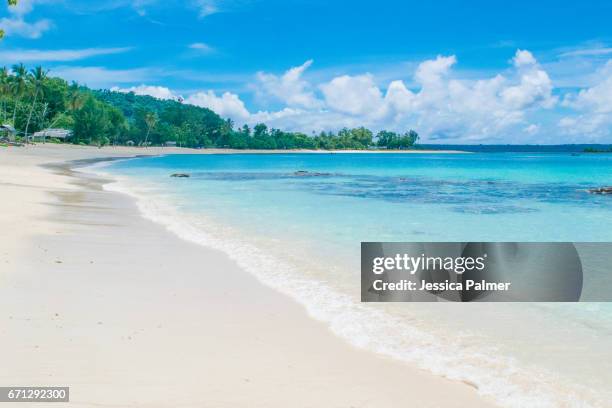 aqua blue beach waters - vanuatu stock pictures, royalty-free photos & images