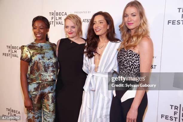 Samira Wiley, Elisabeth Moss, Reed Morano and Yvonne Strahovski attend "The Handmaid's Tale" Premiere - 2017 Tribeca Film Festival at BMCC Tribeca...