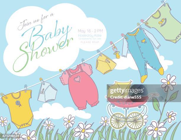 baby shower invitation template - baby shower card stock illustrations