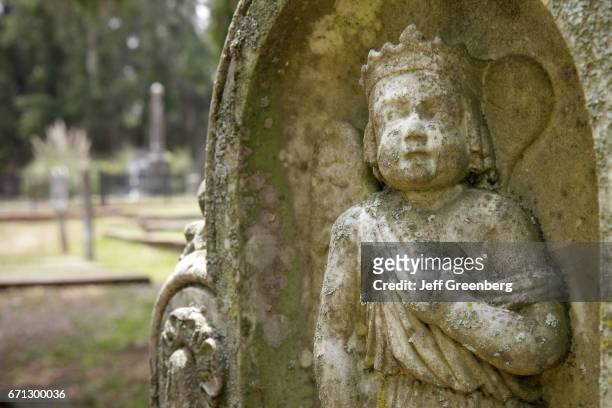 An angel monument at Old Live Oak Cemetery.