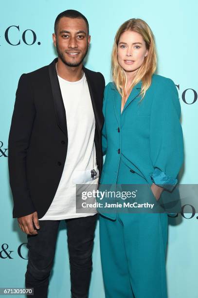 Sunnery James and model Doutzen Kroes attend the Tiffany & Co. 2017 Blue Book Collection Gala at ST. Ann's Warehouse on April 21, 2017 in New York...