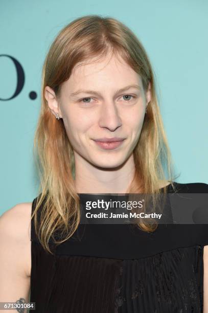 Model Julia Nobis attends the Tiffany & Co. 2017 Blue Book Collection Gala at ST. Ann's Warehouse on April 21, 2017 in New York City.