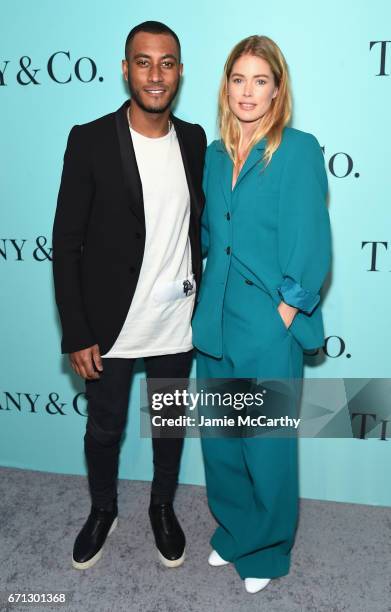 Sunnery James and model Doutzen Kroes attend the Tiffany & Co. 2017 Blue Book Collection Gala at ST. Ann's Warehouse on April 21, 2017 in New York...