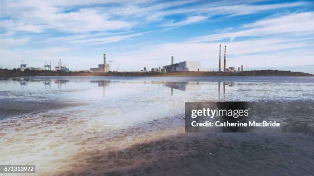 dublin docks viewed from sandymount strand - catherine macbride - fotografias e filmes do acervo