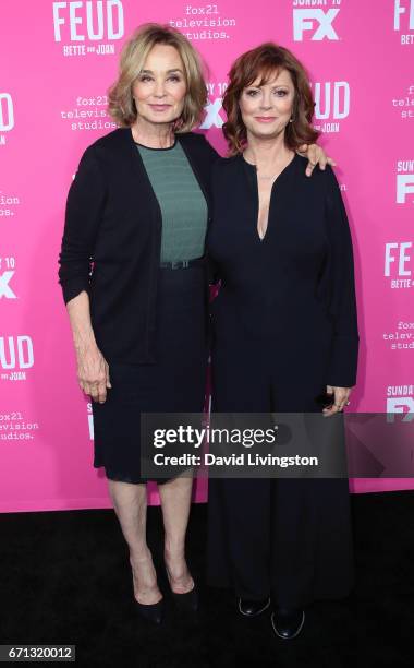 Actresses Jessica Lange and Susan Sarandon attend FX's "Feud: Bette and Joan" FYC event at The Wilshire Ebell Theatre on April 21, 2017 in Los...