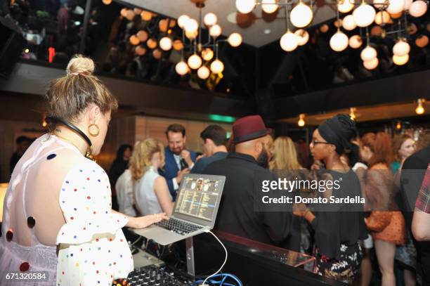 Chelsea Leyland spins during Marie Claire's 'Fresh Faces' celebration with an event sponsored by Maybelline at Doheny Room on April 21, 2017 in West...