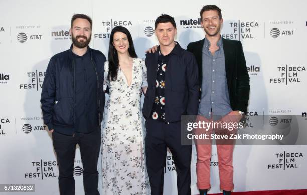 Benjamin Cleary, Rebecca Burke, Tj O'Grady Peyton and Ian Fitzgerold of "Wave" attend the Shorts Program: Disconnected during the 2017 Tribeca Film...