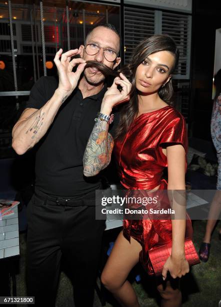 Hairstylist Chris McMillan and actress Emily Ratajkowski attend Marie Claire's 'Fresh Faces' celebration with an event sponsored by Maybelline at...