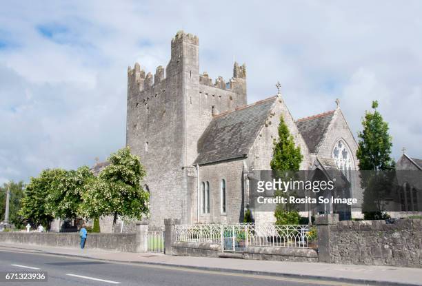 holy trinity abbey church, adare, ireland - county limerick stock pictures, royalty-free photos & images