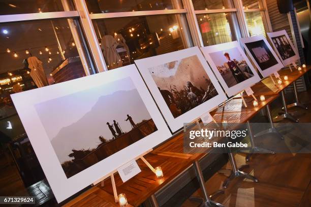 Photos by Chris Hondros on display at the "Hondros" Premiere After Party during Tribeca Film Festival at STK Rooftop on April 21, 2017 in New York...