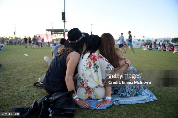Festivalgoers attend day 1 of the 2017 Coachella Valley Music & Arts Festival at the Empire Polo Club on April 21, 2017 in Indio, California.