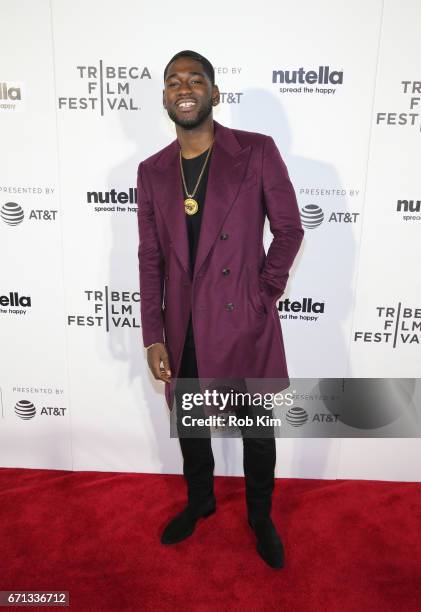 Kwame Boateng attends the screening for "Life Boat" at the Tribeca Shorts: Disconnected during the 2017 Tribeca Film Festival at Regal Battery Park...