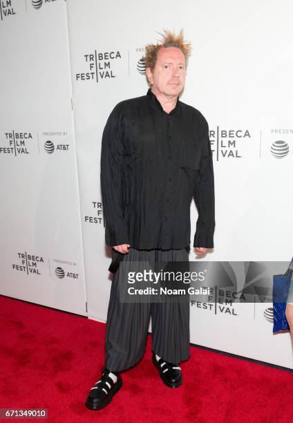 John Lydon attends "The Public Image is Rotten" Premiere during 2017 Tribeca Film Festival at Spring Studios on April 21, 2017 in New York City.