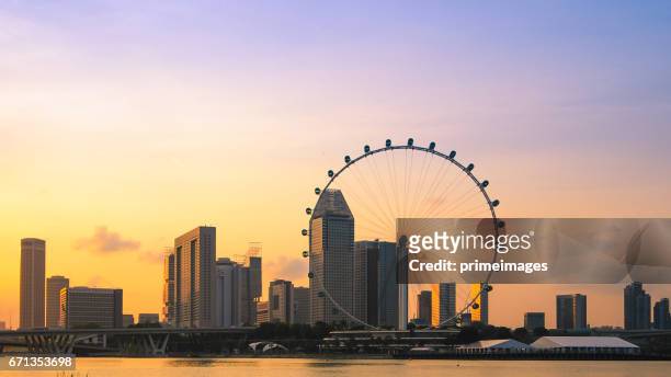 panoramic view urban cityscape in singapore - singapore imagens e fotografias de stock