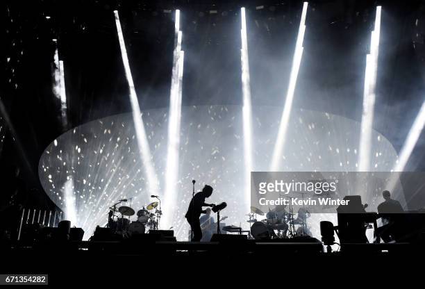 Musician Thom Yorke of Radiohead performs on the Coachella Stage during day 1 of the 2017 Coachella Valley Music & Arts Festival at the Empire Polo...