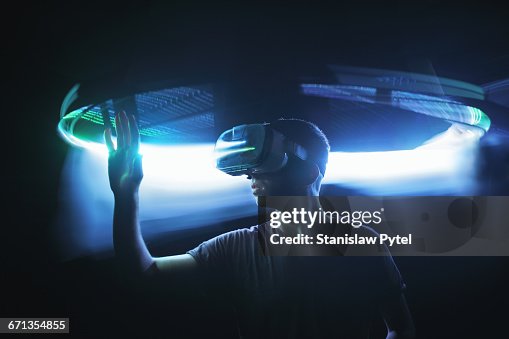 Man Virtual Reality Man In Virtual Reality High-Res Stock Photo - Getty Images