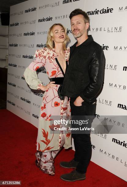 Actress Jaime King and husband Kyle Newman attend Marie Claire's Fresh Faces event at Doheny Room on April 21, 2017 in West Hollywood, California.