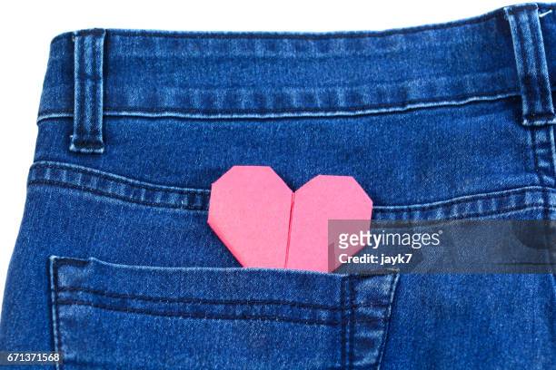 origami paper heart - jayk7 jeans bildbanksfoton och bilder