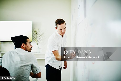 Designer Led By Client Designer Leading Client Meeting At Whiteboard High-Res Stock Photo ...