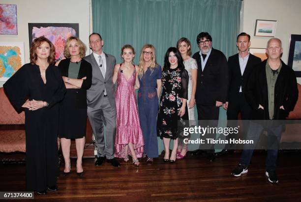 The cast and crew of 'Feud', Susan Sarandon, Jessica Lange, Tim Minear, Kiernan Shipka, Dede Gardner, Alexis Martin Woodall, Gina Welch, Alfred...