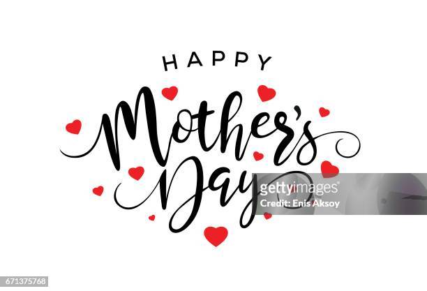 happy mothers day calligraphy - mother's day stock illustrations
